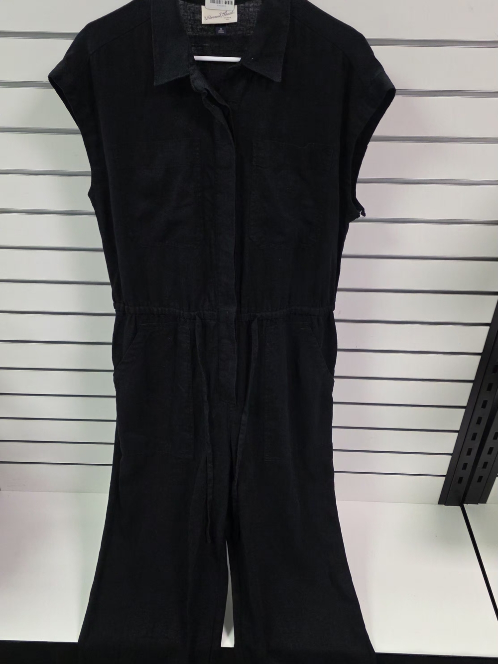 Universal Thread Black Linen Collared Jumpsuit